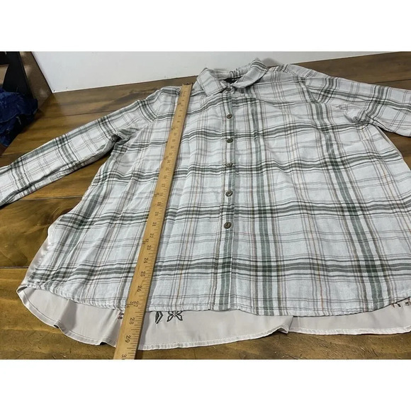 Ali Miles XL Tunic Top Flannel Gray Embroidered Back - Picture 7 of 11